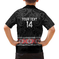 Custom New Zealand Silver Fern Rugby Family Matching Summer Maxi Dress and Hawaiian Shirt All Black Maori Taniko Pattern