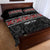 Custom New Zealand Silver Fern Rugby Quilt Bed Set All Black Maori Taniko Pattern