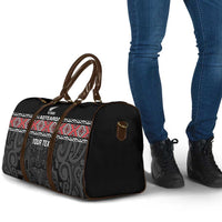 Custom New Zealand Silver Fern Rugby Travel Bag All Black Maori Taniko Pattern - Polynesian Pride