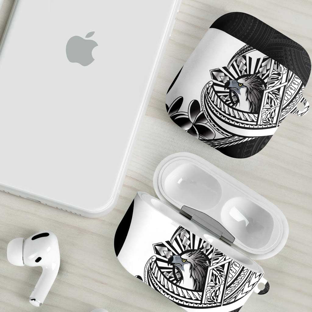 Philippines Eagle Sun AirPods Case Filipino Agila Polynesian Tattoo Black Color