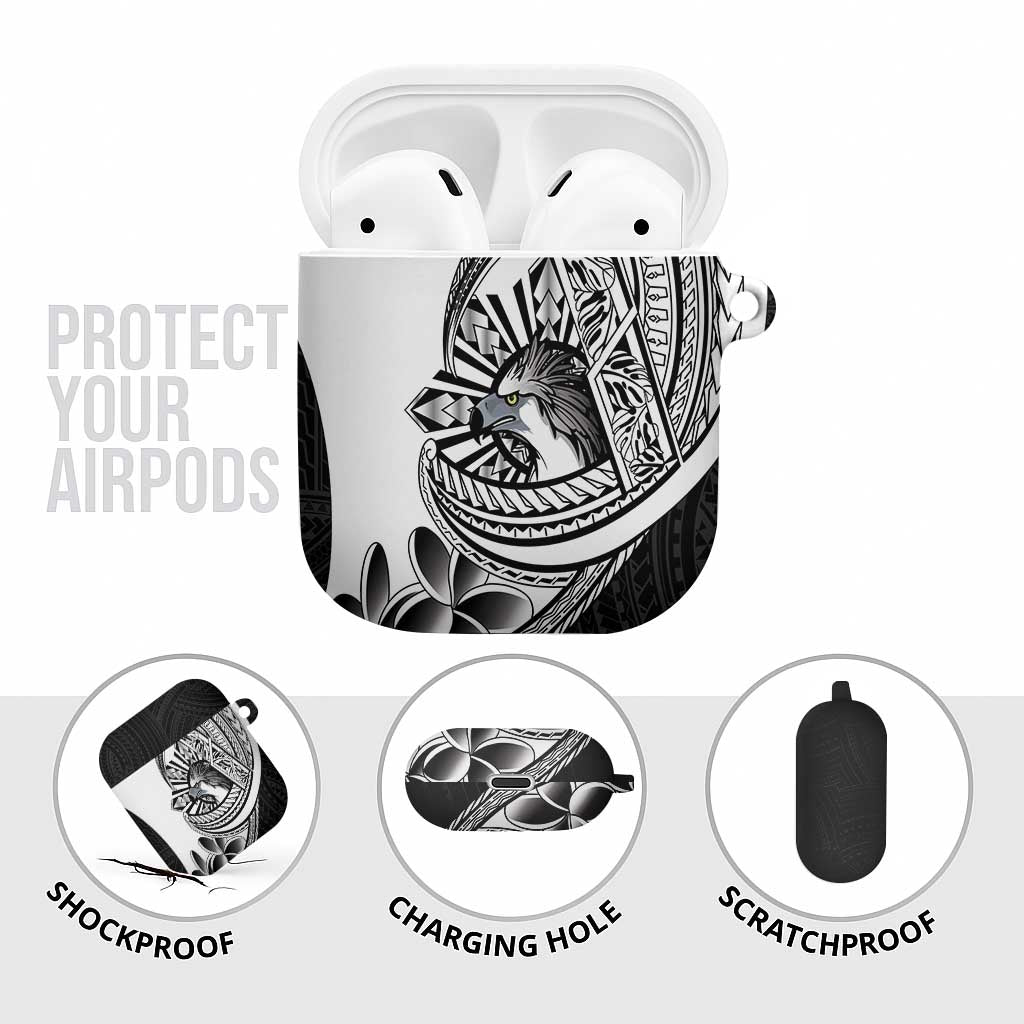 Philippines Eagle Sun AirPods Case Filipino Agila Polynesian Tattoo Black Color