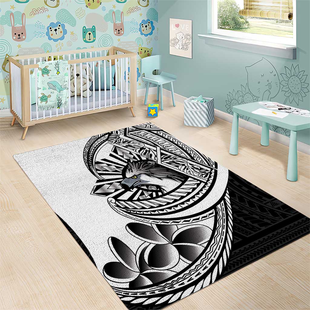 Philippines Eagle Sun Area Rug Filipino Agila Polynesian Tattoo Black Color