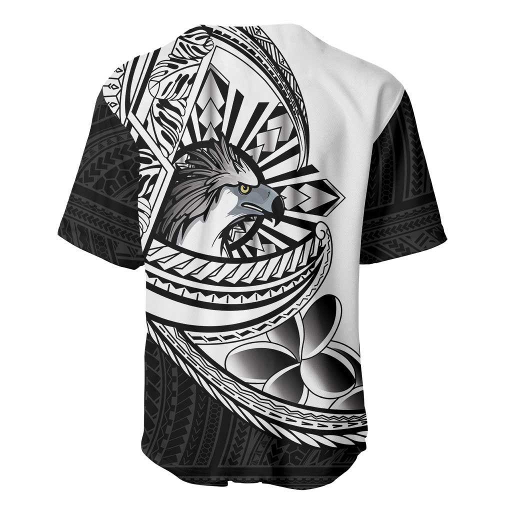 Philippines Eagle Sun Baseball Jersey Filipino Agila Polynesian Tattoo Black Color LT14 - Polynesian Pride