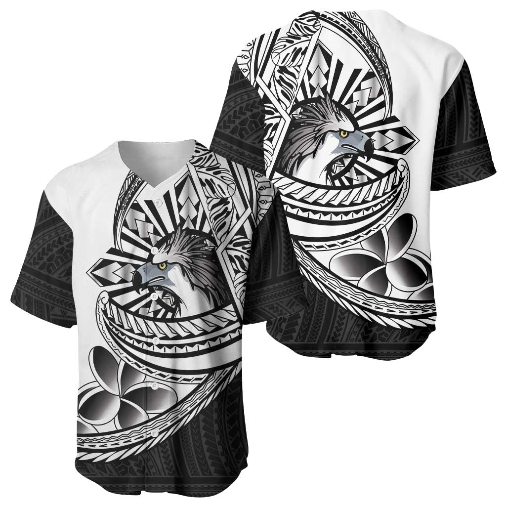 Philippines Eagle Sun Baseball Jersey Filipino Agila Polynesian Tattoo Black Color LT14 - Polynesian Pride