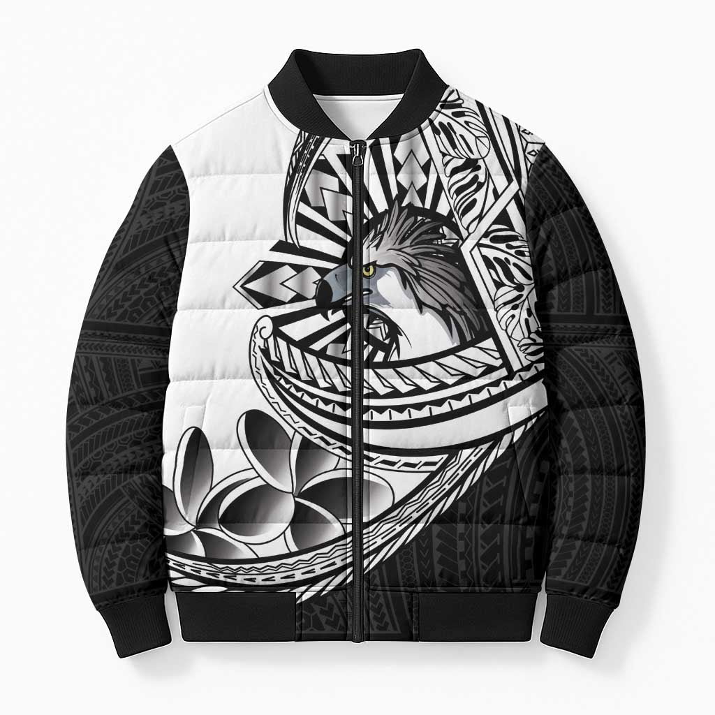 Philippines Eagle Sun Bomber Puffer Jacket Filipino Agila Polynesian Tattoo Black Color LT14 Unisex Black - Polynesian Pride