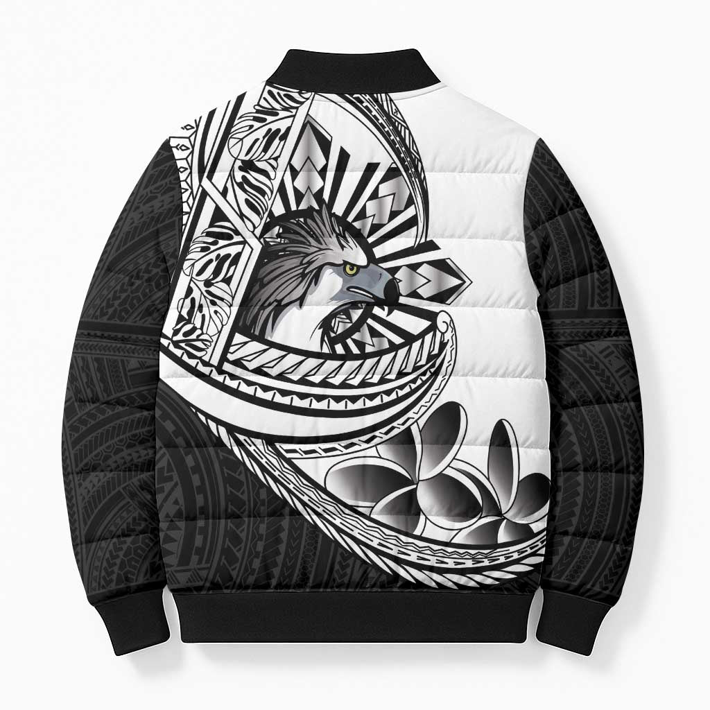 Philippines Eagle Sun Bomber Puffer Jacket Filipino Agila Polynesian Tattoo Black Color LT14 - Polynesian Pride
