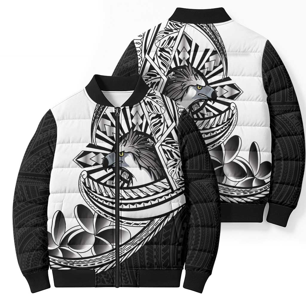 Philippines Eagle Sun Bomber Puffer Jacket Filipino Agila Polynesian Tattoo Black Color LT14 - Polynesian Pride