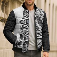 Philippines Eagle Sun Bomber Puffer Jacket Filipino Agila Polynesian Tattoo Black Color LT14 - Polynesian Pride