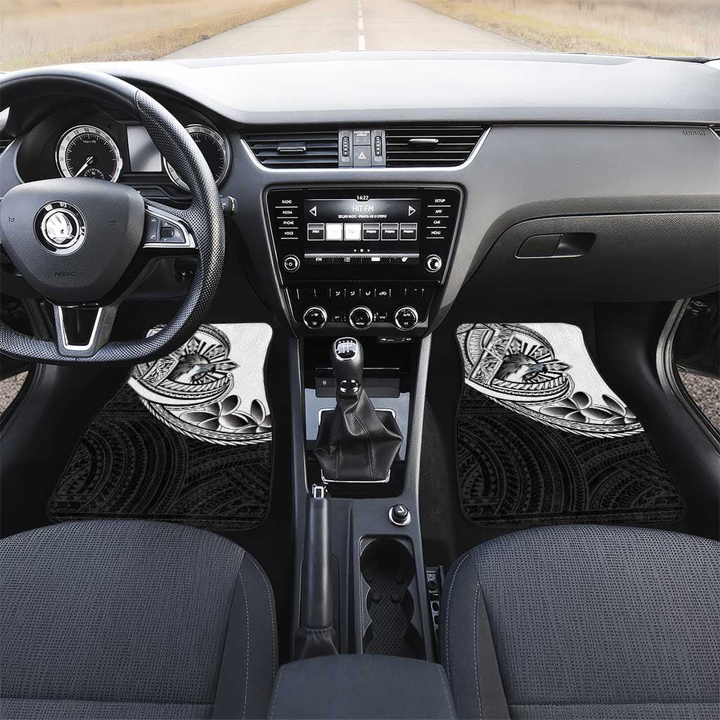 Philippines Eagle Sun Car Mats Filipino Agila Polynesian Tattoo Black Color LT14 Set 2pcs - Front Black - Polynesian Pride