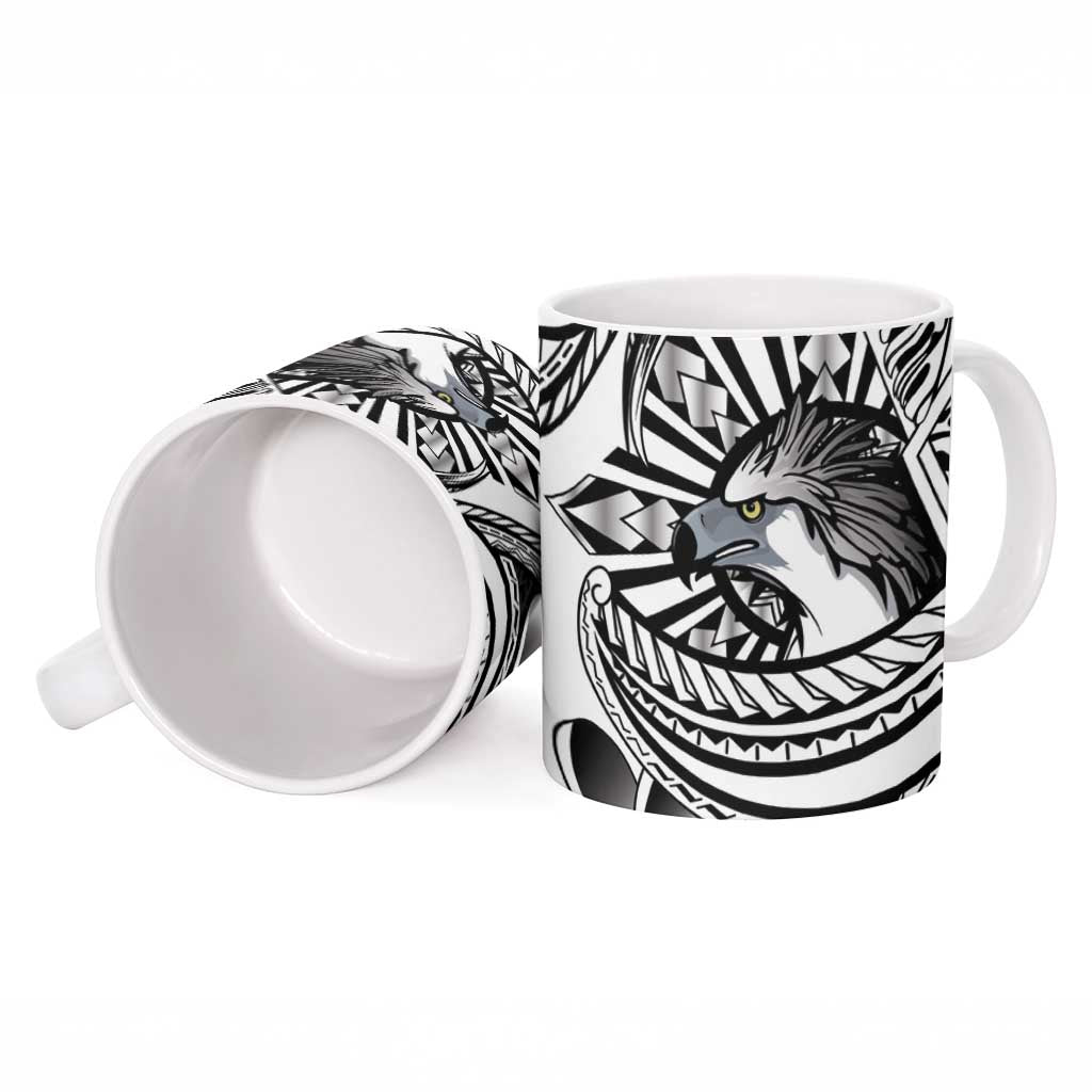 Philippines Eagle Sun Ceramic Mug Filipino Agila Polynesian Tattoo Black Color LT14 - Polynesian Pride