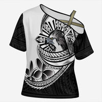 Philippines Eagle Sun Cross Shoulder Shirt Filipino Agila Polynesian Tattoo Black Color