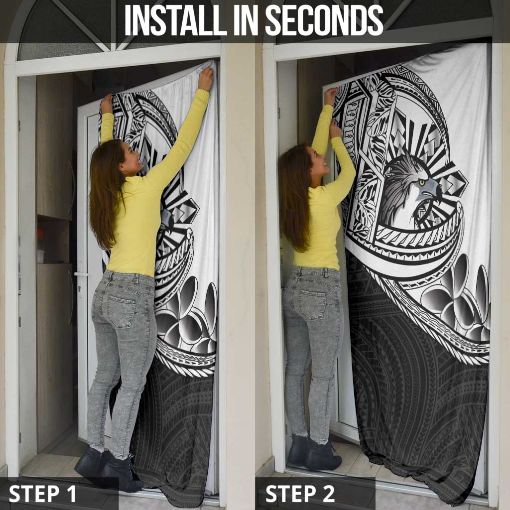 Philippines Eagle Sun Door Cover Filipino Agila Polynesian Tattoo Black Color LT14 - Polynesian Pride