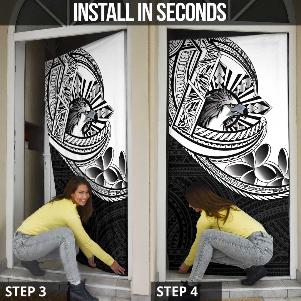 Philippines Eagle Sun Door Cover Filipino Agila Polynesian Tattoo Black Color LT14 - Polynesian Pride
