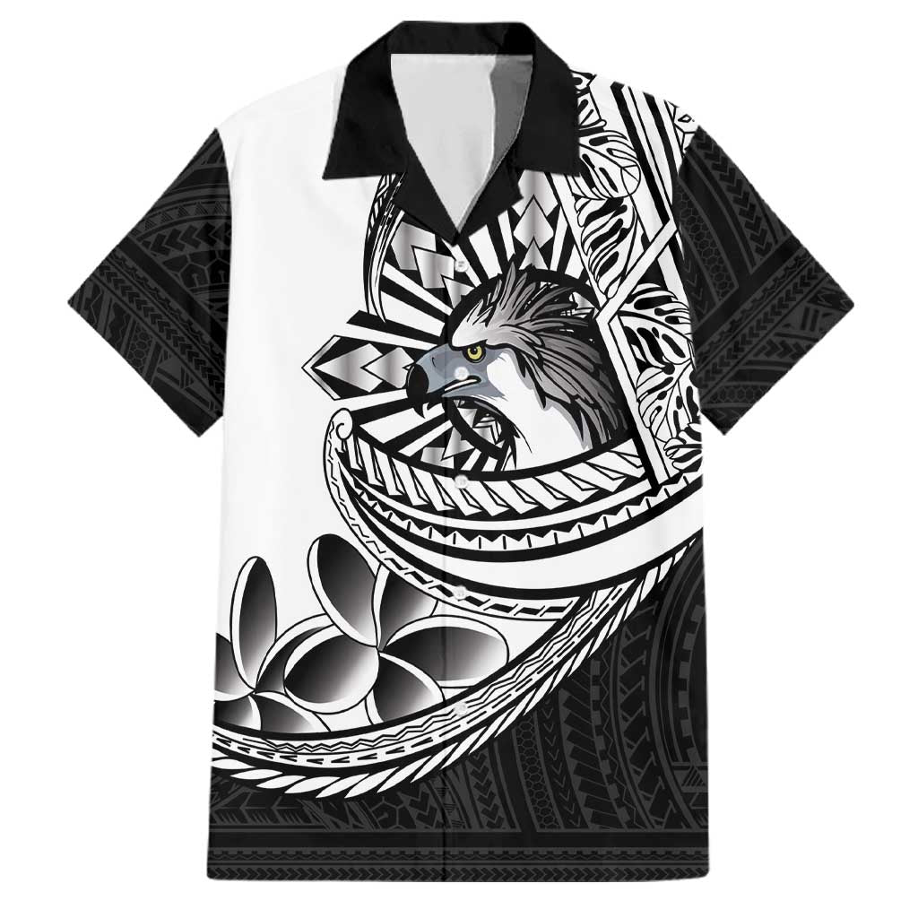 Philippines Eagle Sun Family Matching Summer Maxi Dress and Hawaiian Shirt Filipino Agila Polynesian Tattoo Black Color