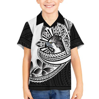 Philippines Eagle Sun Family Matching Summer Maxi Dress and Hawaiian Shirt Filipino Agila Polynesian Tattoo Black Color