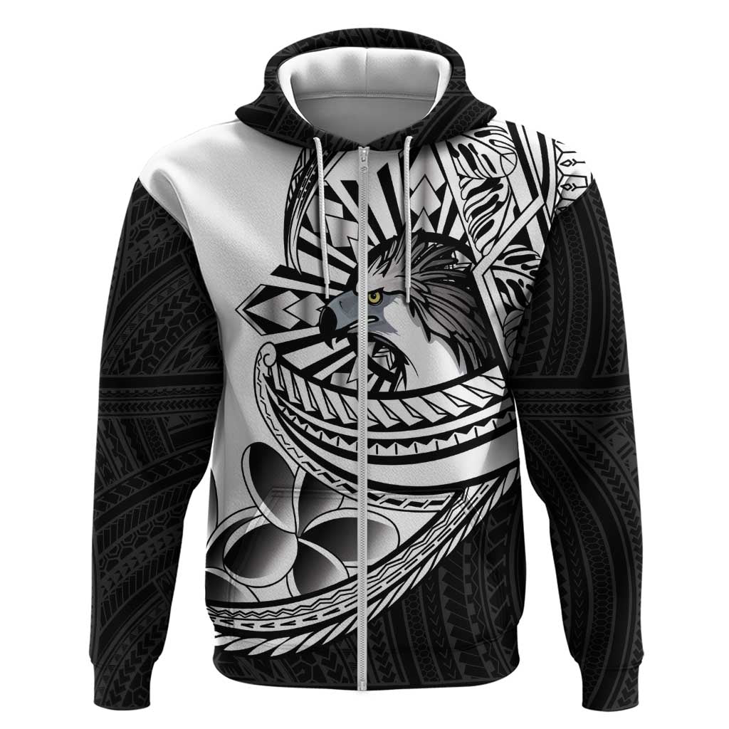 Philippines Eagle Sun Hoodie Filipino Agila Polynesian Tattoo Black Color LT14 Zip Hoodie Black - Polynesian Pride