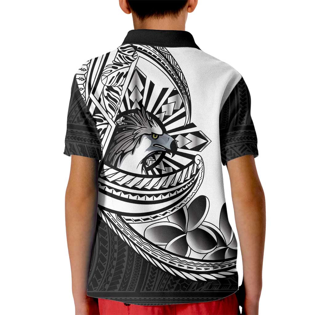 Philippines Eagle Sun Kid Polo Shirt Filipino Agila Polynesian Tattoo Black Color LT14 - Polynesian Pride