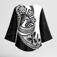 Philippines Eagle Sun Kimono Sleeve Blouse Filipino Agila Polynesian Tattoo Black Color LT14 - Polynesian Pride