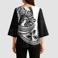 Philippines Eagle Sun Kimono Sleeve Blouse Filipino Agila Polynesian Tattoo Black Color LT14 - Polynesian Pride