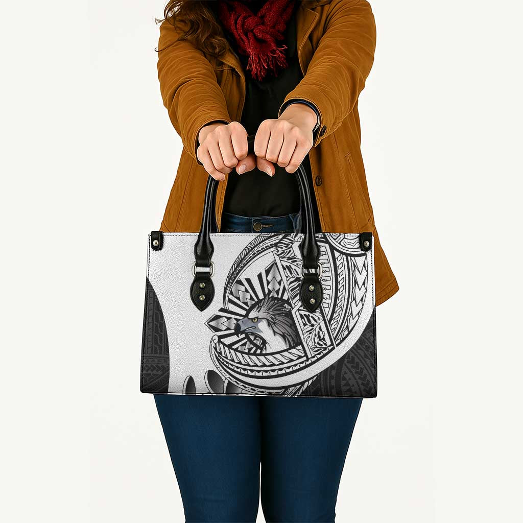 Philippines Eagle Sun Leather Bag Filipino Agila Polynesian Tattoo Black Color LT14 - Polynesian Pride