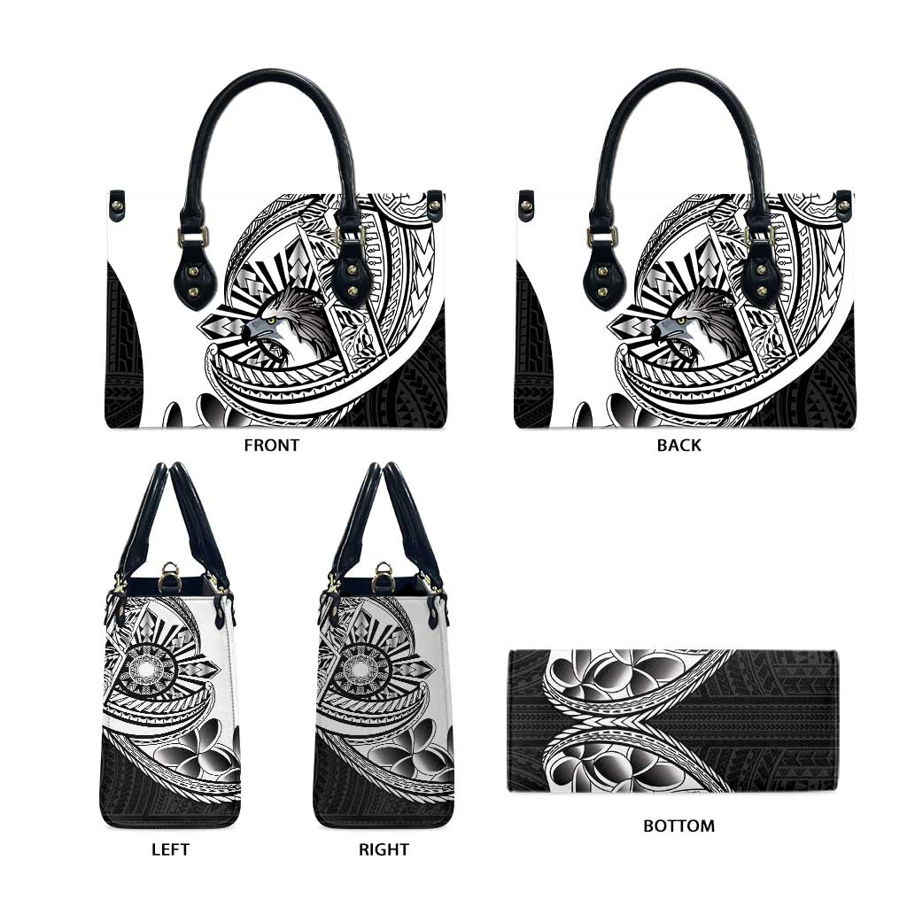 Philippines Eagle Sun Leather Bag Filipino Agila Polynesian Tattoo Black Color LT14 - Polynesian Pride