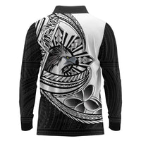 Philippines Eagle Sun Long Sleeve Polo Shirt Filipino Agila Polynesian Tattoo Black Color LT14 - Polynesian Pride