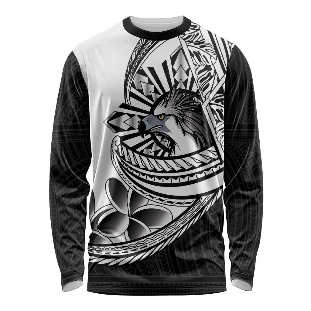 Philippines Eagle Sun Long Sleeve Shirt Filipino Agila Polynesian Tattoo Black Color LT14 Unisex Black - Polynesian Pride