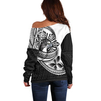 Philippines Eagle Sun Off Shoulder Sweater Filipino Agila Polynesian Tattoo Black Color LT14 - Polynesian Pride