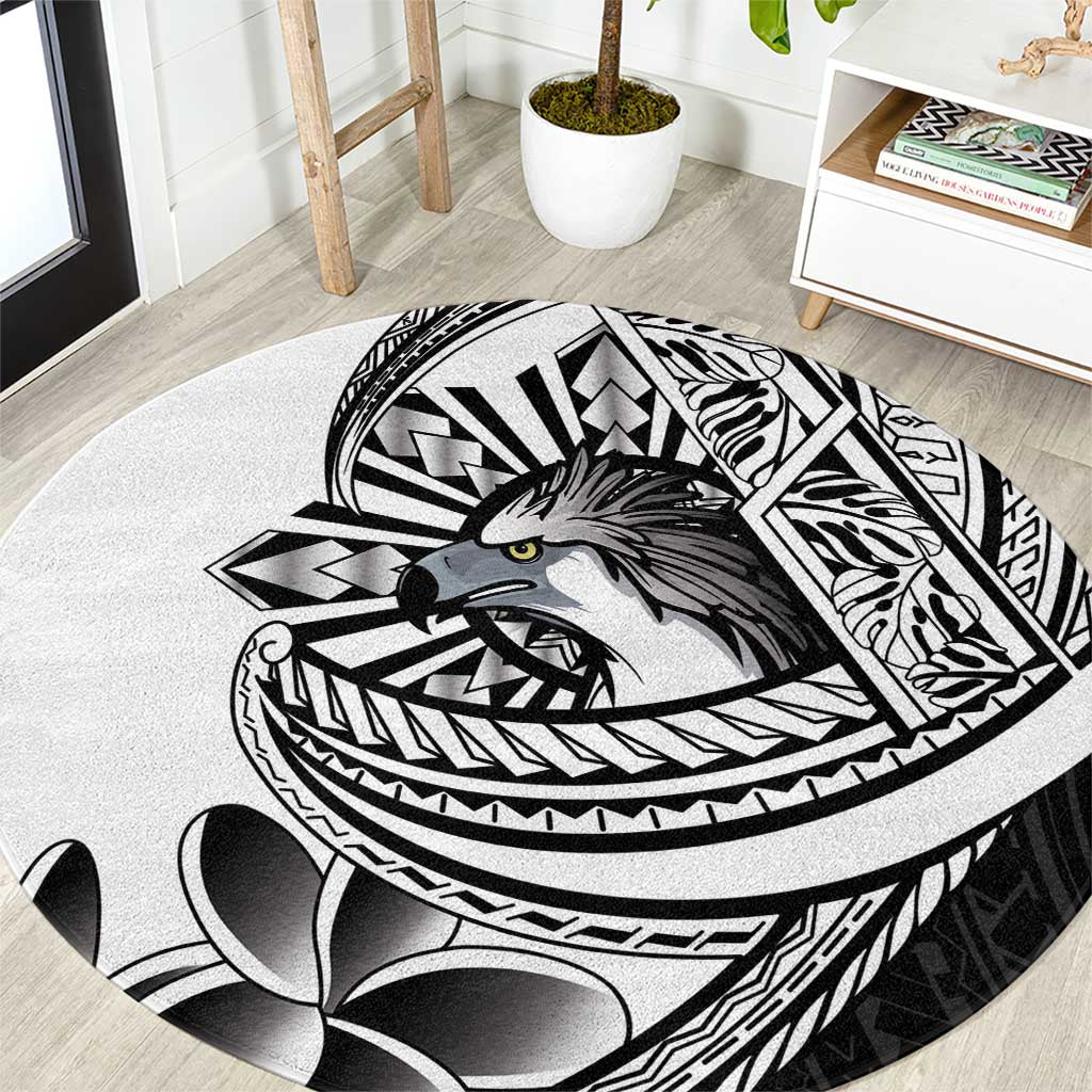 Philippines Eagle Sun Round Carpet Filipino Agila Polynesian Tattoo Black Color LT14 Black - Polynesian Pride
