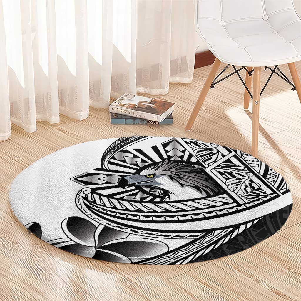 Philippines Eagle Sun Round Carpet Filipino Agila Polynesian Tattoo Black Color LT14 - Polynesian Pride