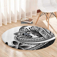 Philippines Eagle Sun Round Carpet Filipino Agila Polynesian Tattoo Black Color LT14 - Polynesian Pride