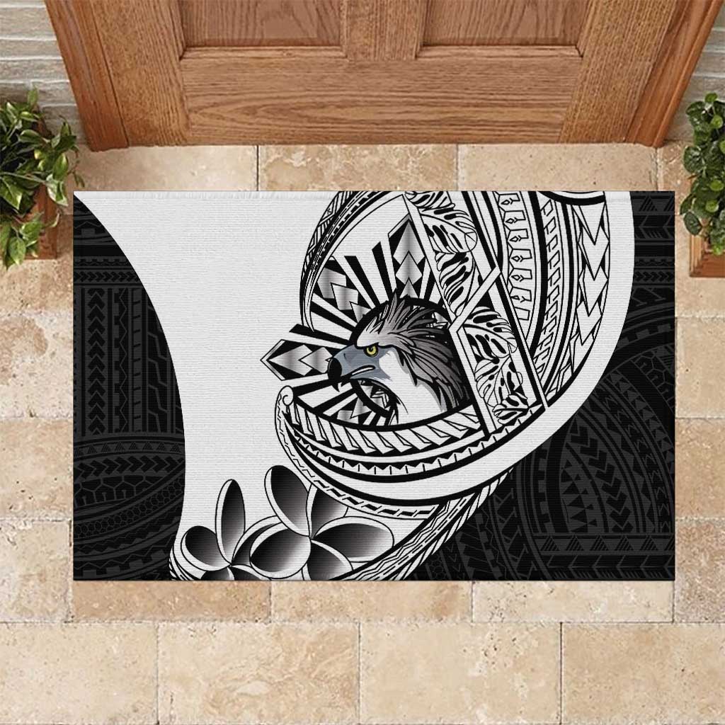 Philippines Eagle Sun Rubber Doormat Filipino Agila Polynesian Tattoo Black Color LT14 Black - Polynesian Pride