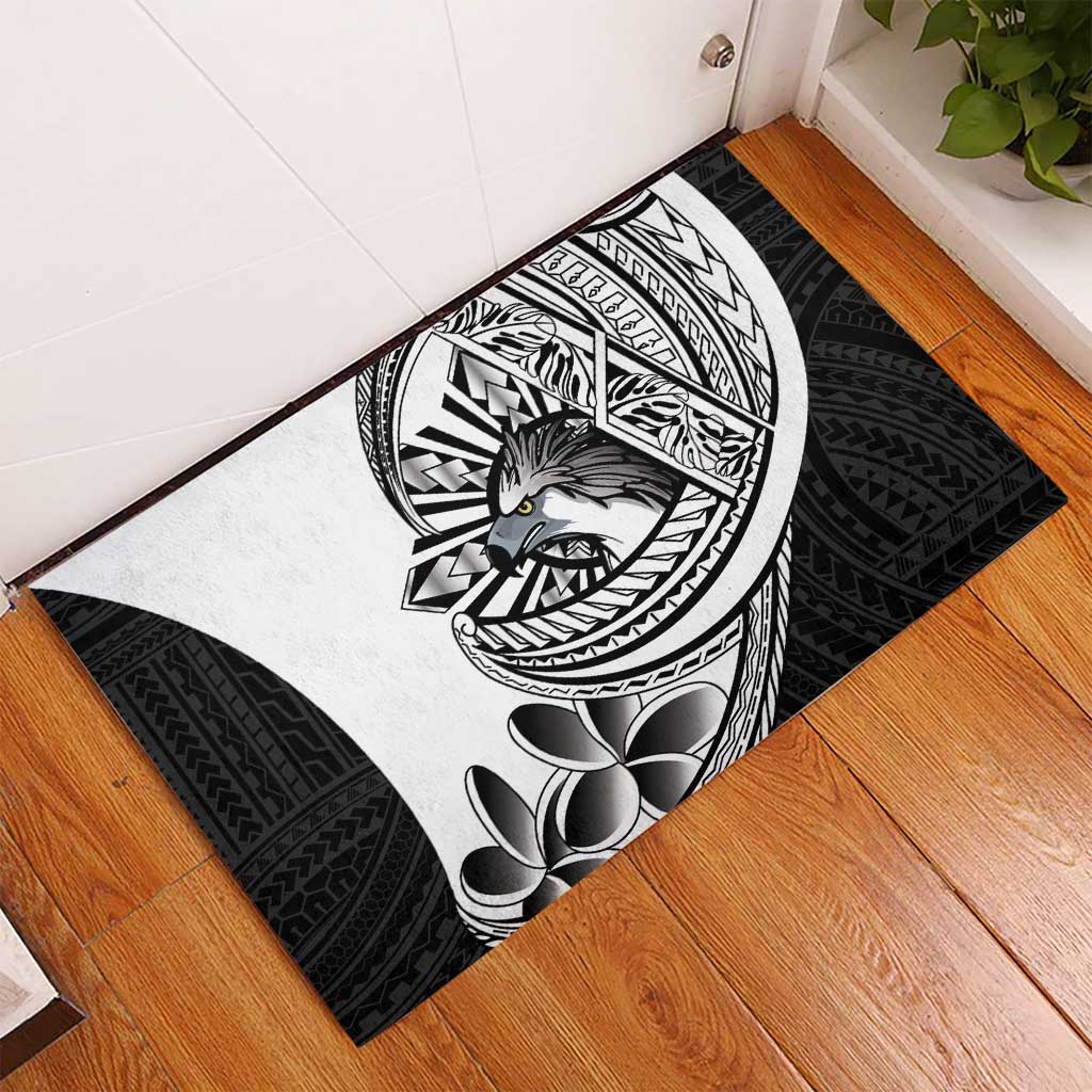 Philippines Eagle Sun Rubber Doormat Filipino Agila Polynesian Tattoo Black Color LT14 - Polynesian Pride