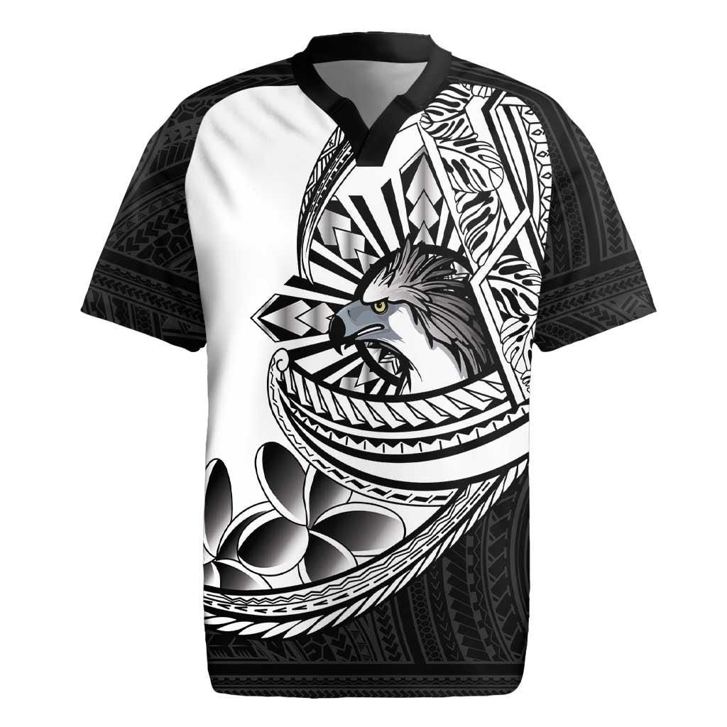 Philippines Eagle Sun Rugby Jersey Filipino Agila Polynesian Tattoo Black Color