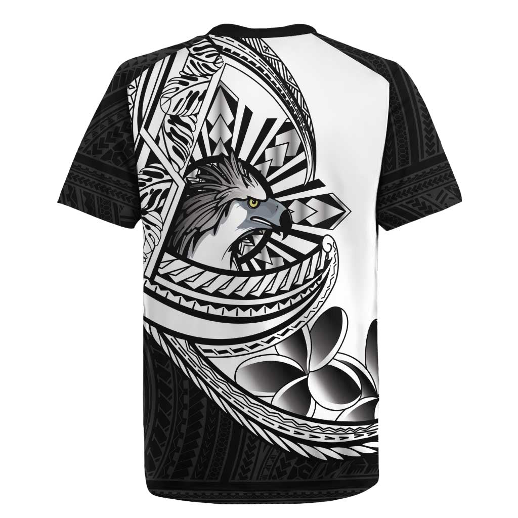 Philippines Eagle Sun Rugby Jersey Filipino Agila Polynesian Tattoo Black Color