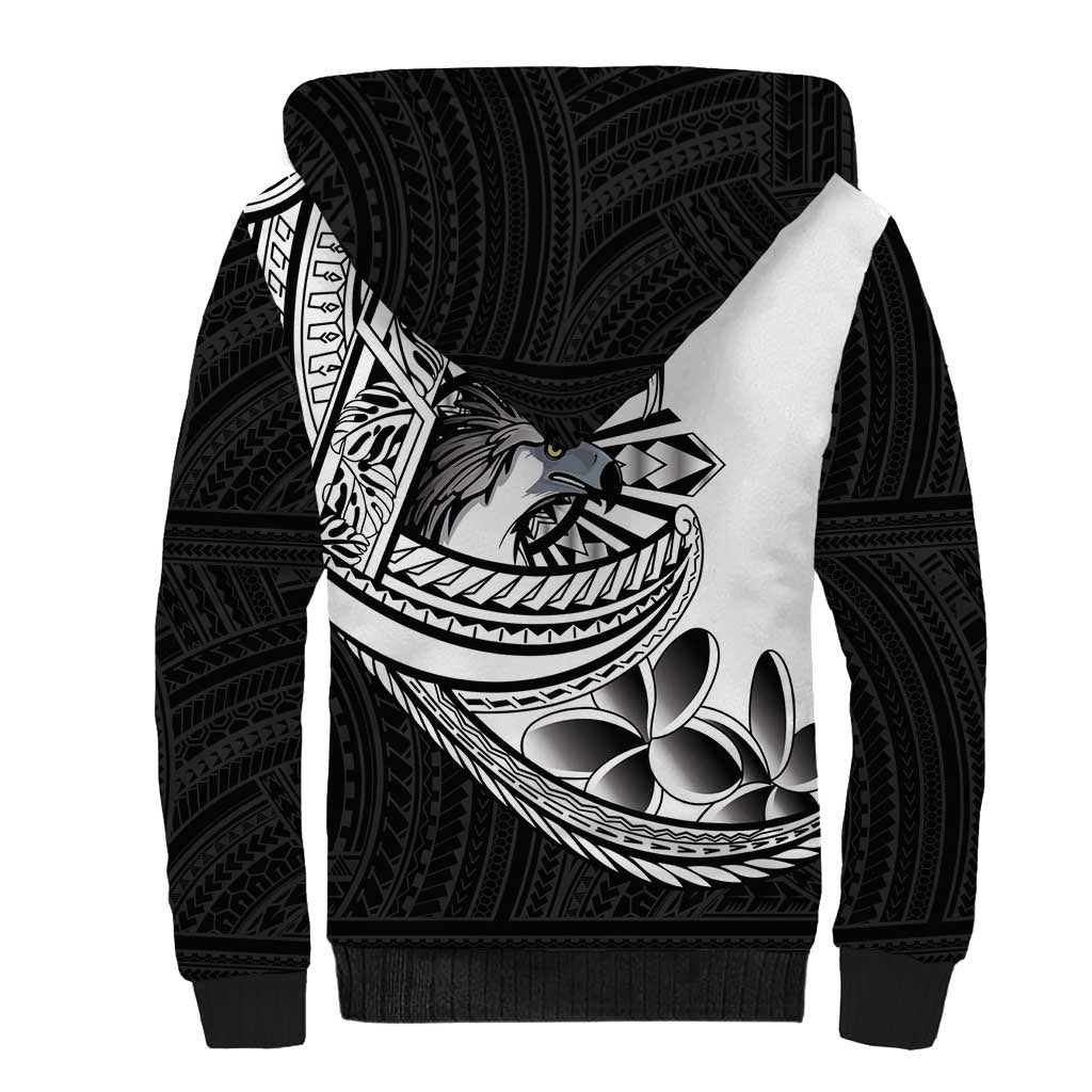 Philippines Eagle Sun Sherpa Hoodie Filipino Agila Polynesian Tattoo Black Color LT14 - Polynesian Pride