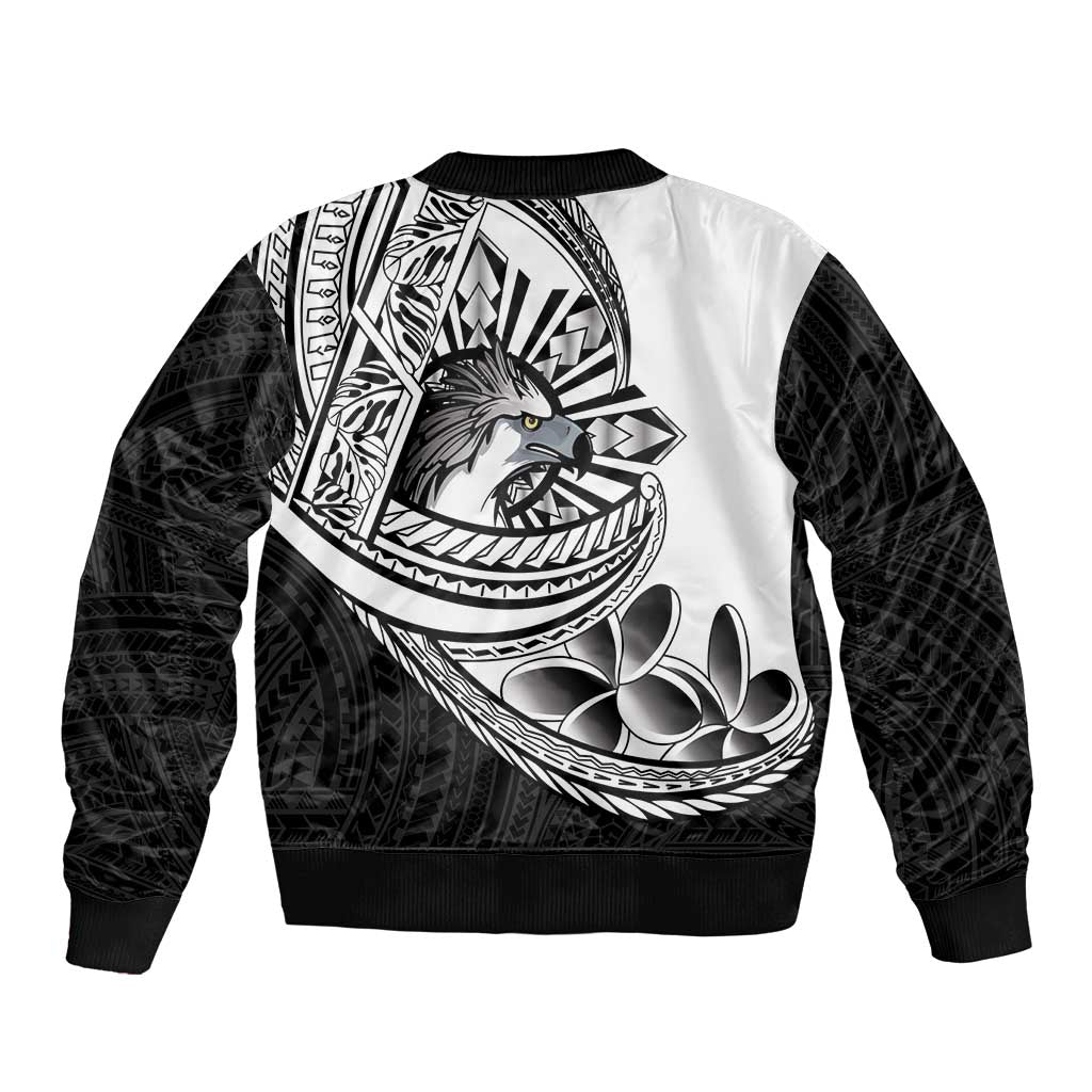 Philippines Eagle Sun Sleeve Zip Bomber Jacket Filipino Agila Polynesian Tattoo Black Color LT14 - Polynesian Pride