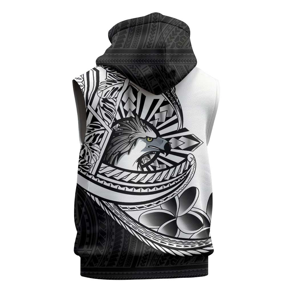 Philippines Eagle Sun Sleeveless Hoodie Filipino Agila Polynesian Tattoo Black Color LT14 - Polynesian Pride