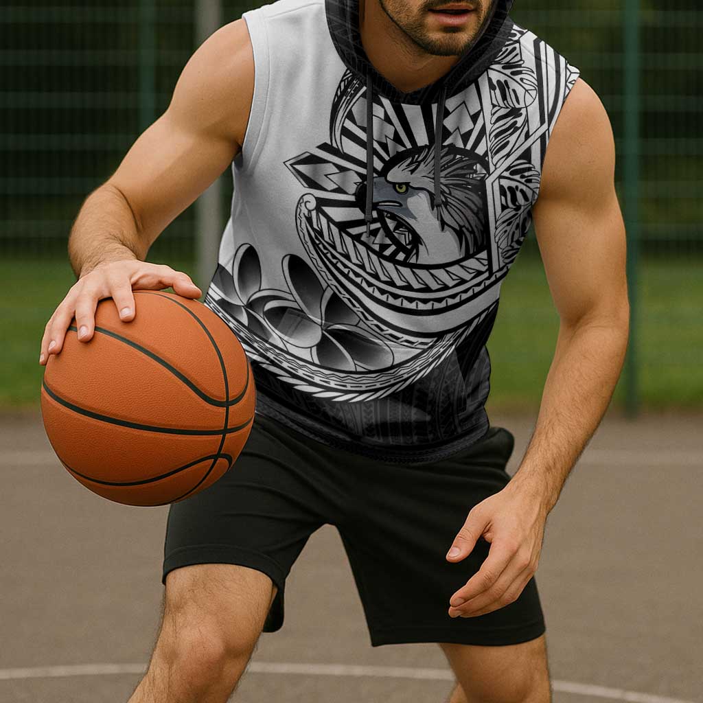 Philippines Eagle Sun Sleeveless Hoodie Filipino Agila Polynesian Tattoo Black Color LT14 - Polynesian Pride