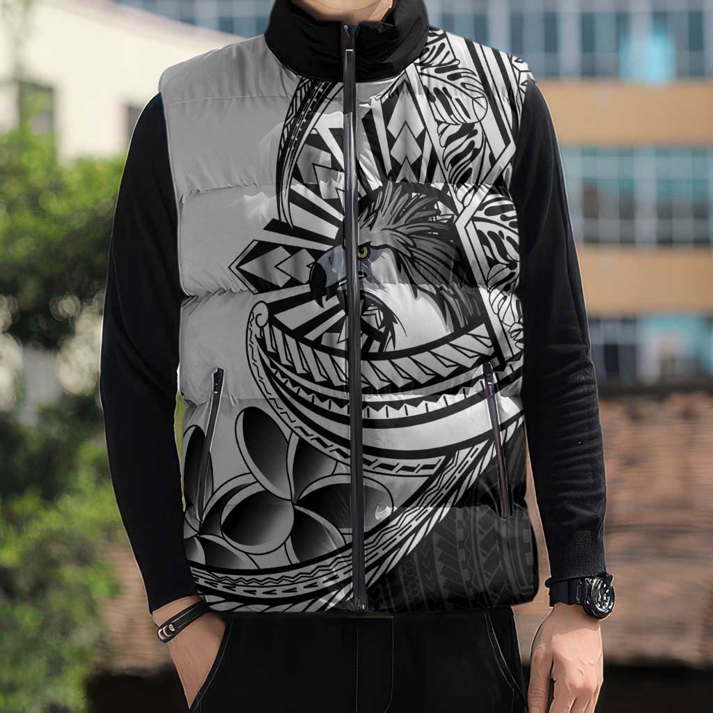 Philippines Eagle Sun Sleeveless Puffer Jacket Filipino Agila Polynesian Tattoo Black Color LT14 - Polynesian Pride
