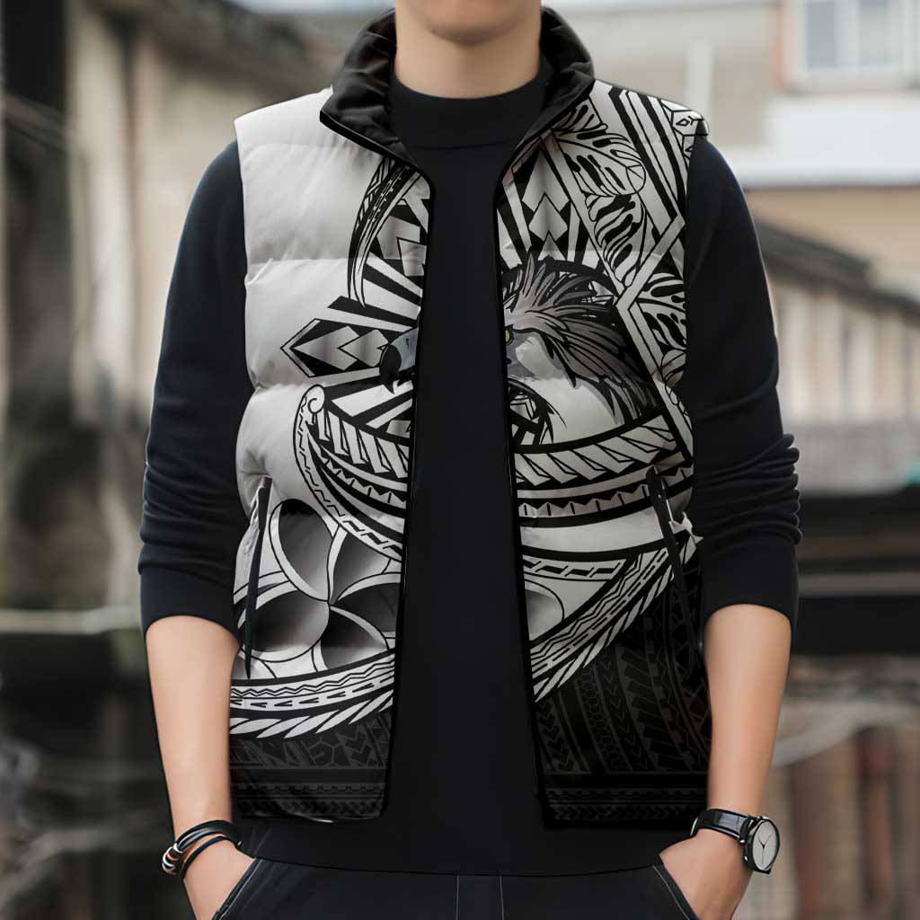 Philippines Eagle Sun Sleeveless Puffer Jacket Filipino Agila Polynesian Tattoo Black Color LT14 - Polynesian Pride