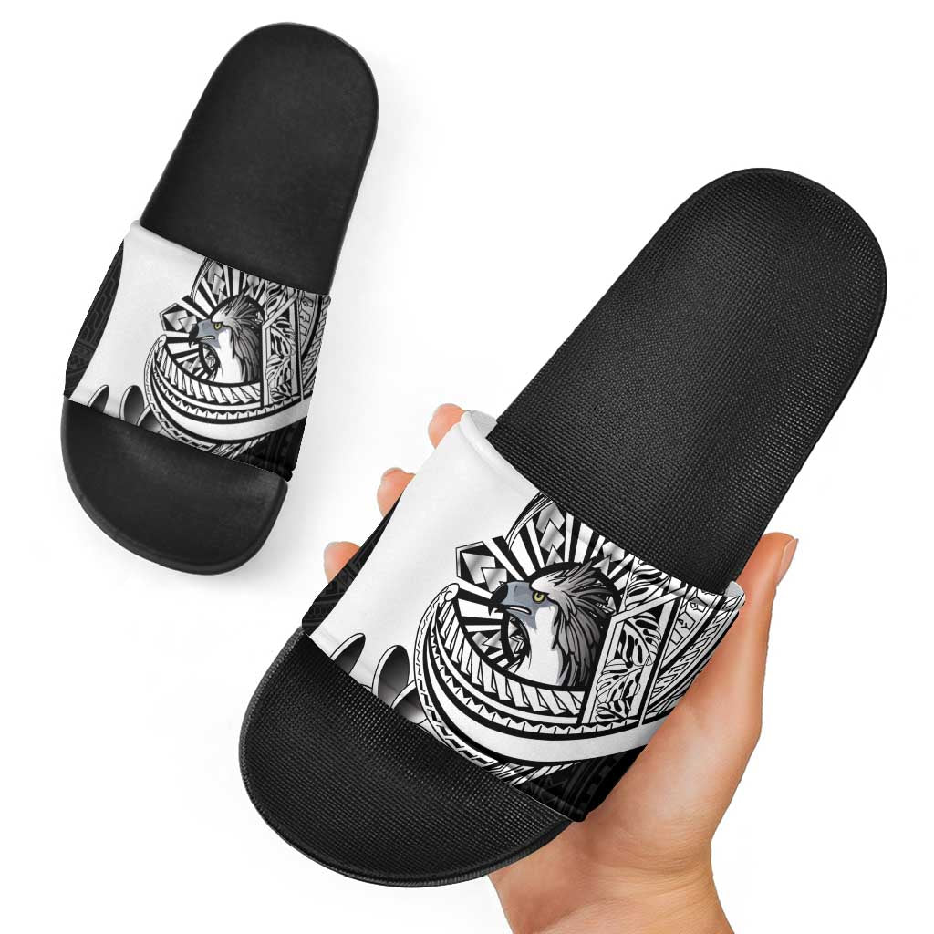 Philippines Eagle Sun Slide Sandals Filipino Agila Polynesian Tattoo Black Color LT14 - Polynesian Pride