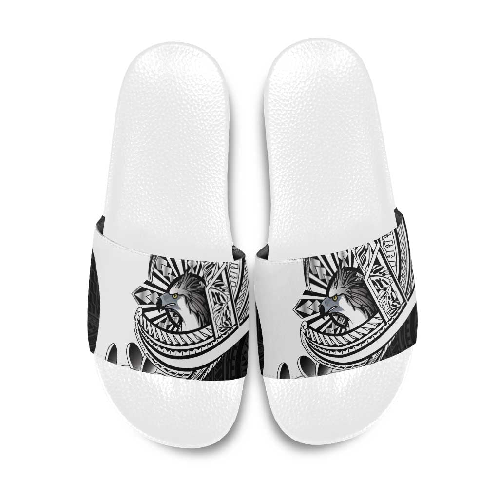 Philippines Eagle Sun Slide Sandals Filipino Agila Polynesian Tattoo Black Color LT14 Black - Polynesian Pride