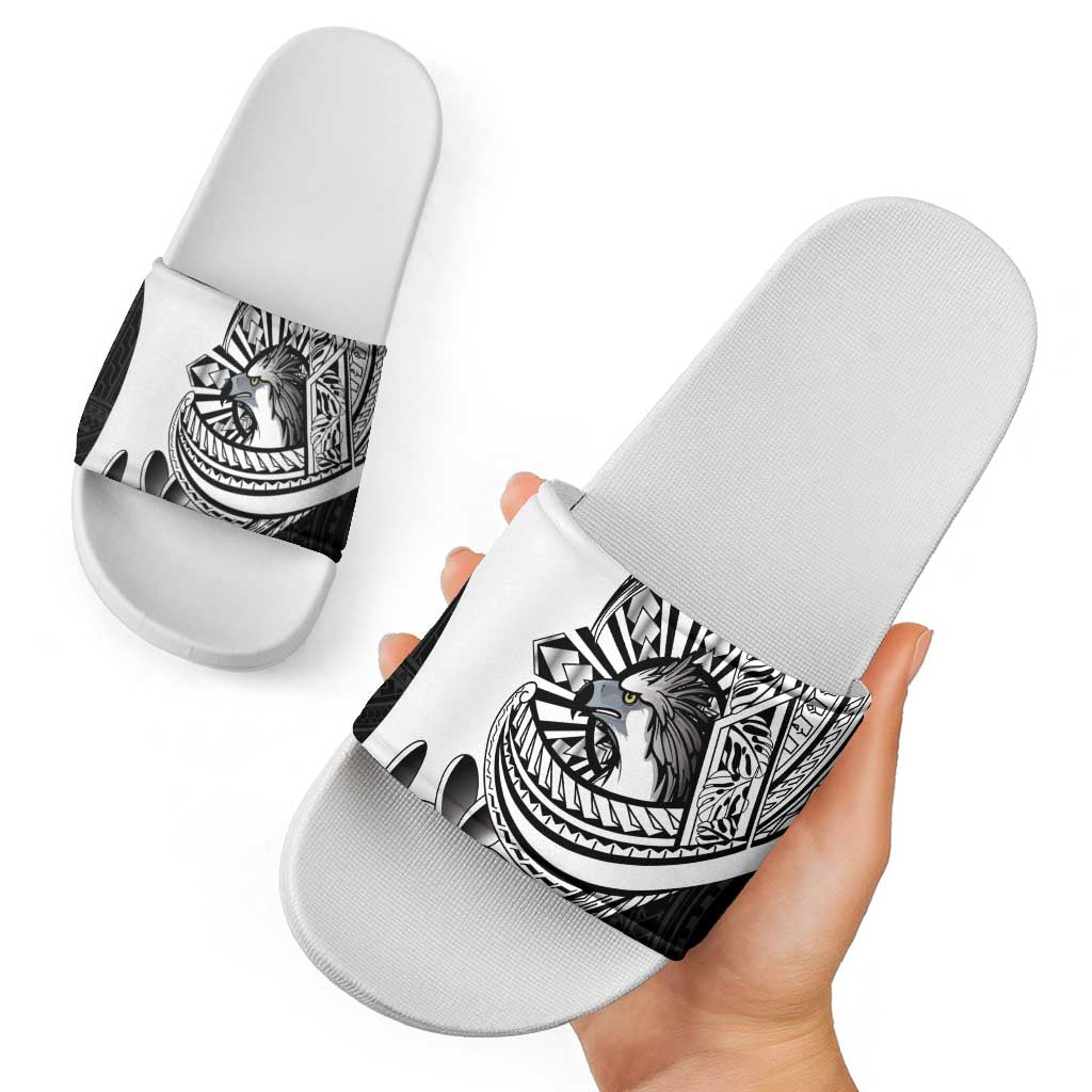 Philippines Eagle Sun Slide Sandals Filipino Agila Polynesian Tattoo Black Color LT14 - Polynesian Pride