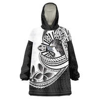 Philippines Eagle Sun Wearable Blanket Hoodie Filipino Agila Polynesian Tattoo Black Color