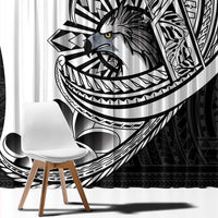 Philippines Eagle Sun Window Curtain Filipino Agila Polynesian Tattoo Black Color LT14 - Polynesian Pride