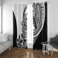 Philippines Eagle Sun Window Curtain Filipino Agila Polynesian Tattoo Black Color LT14 With Grommets Black - Polynesian Pride