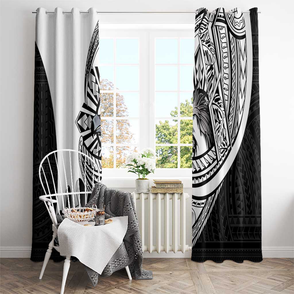 Philippines Eagle Sun Window Curtain Filipino Agila Polynesian Tattoo Black Color LT14 - Polynesian Pride