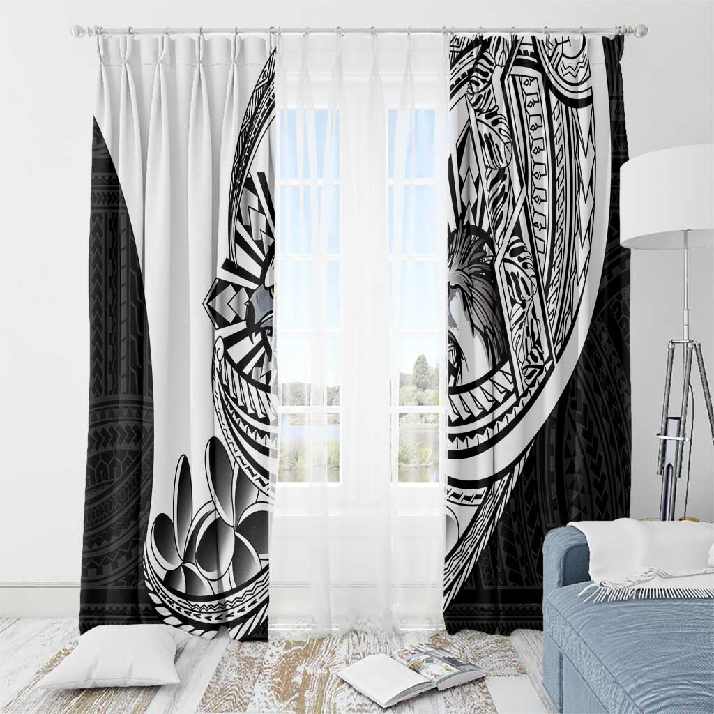 Philippines Eagle Sun Window Curtain Filipino Agila Polynesian Tattoo Black Color LT14 - Polynesian Pride