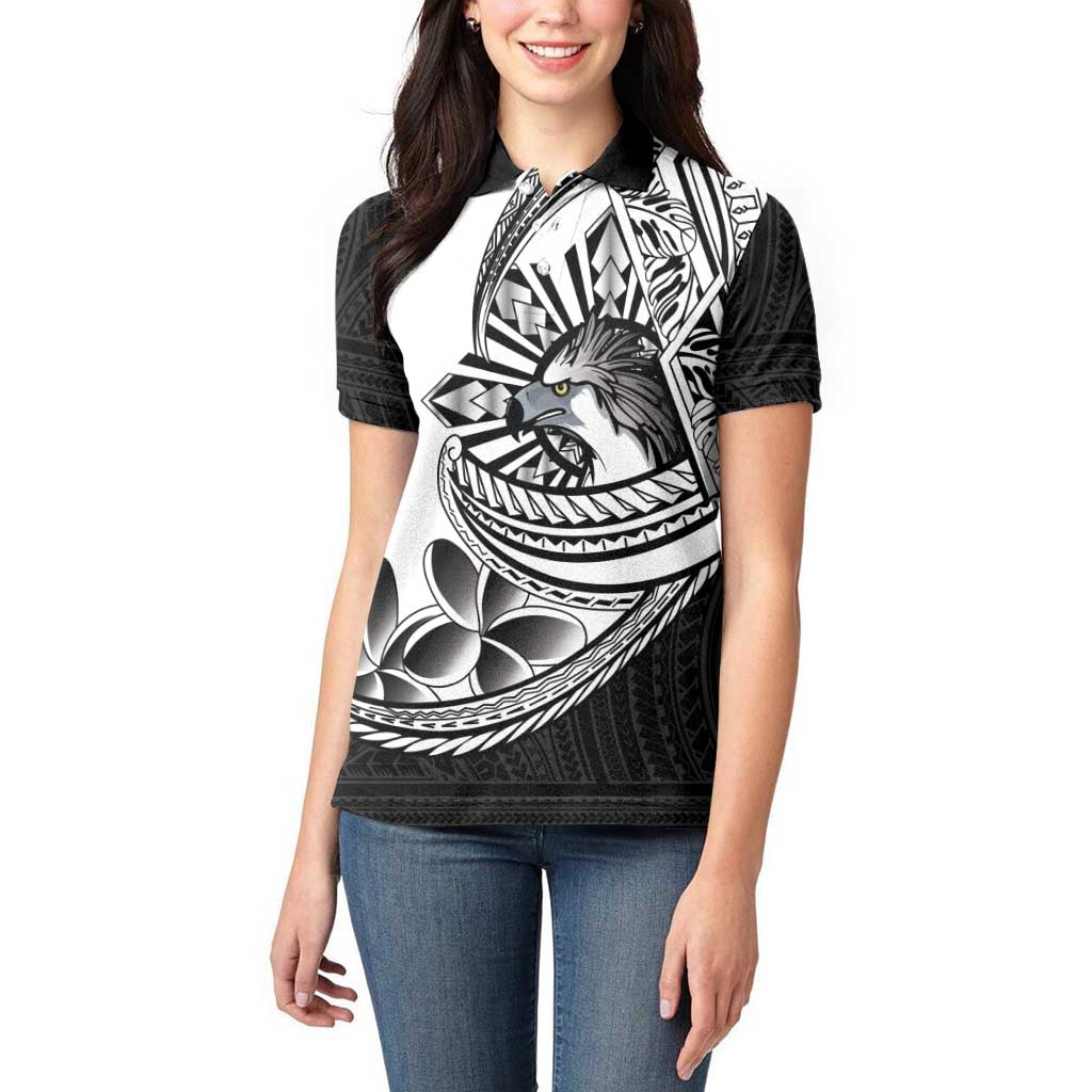 Philippines Eagle Sun Women Polo Shirt Filipino Agila Polynesian Tattoo Black Color LT14 - Polynesian Pride